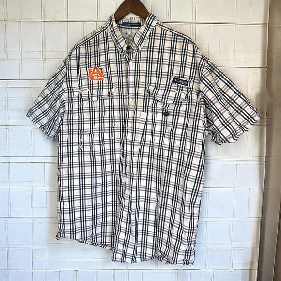 super bonehead Other - Super Bonehead/Columbia- PFG  Plaid Shirt with Auburn Tiger logo